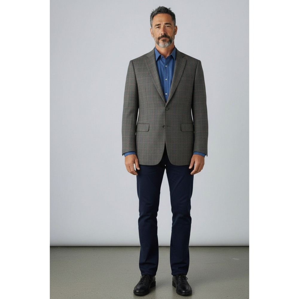 Lauren Ralph Lauren Blazer Men 40R Houndstooth 100% Woo 2-Button Single Breasted